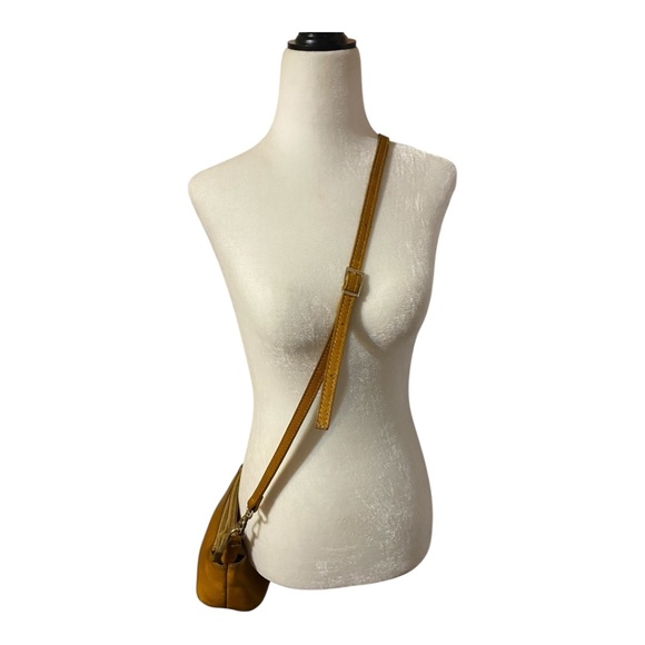 Divina Firenze mustard yellow leather crossbody bag - Picture 2 of 14